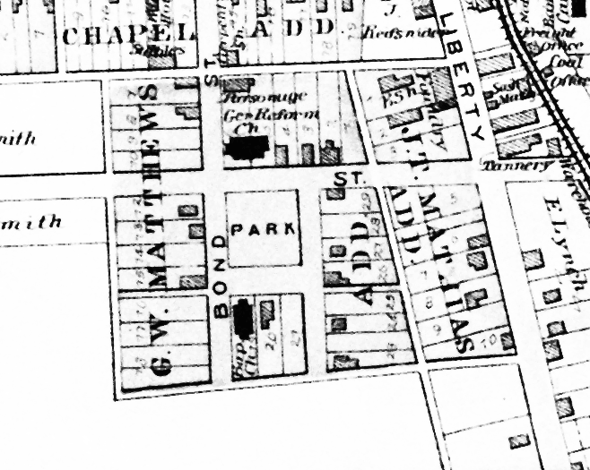The boundaries of the original G. W. Matthews addition and surrounding area. The boundaries of the original G. W. Matthews addition and surrounding area.